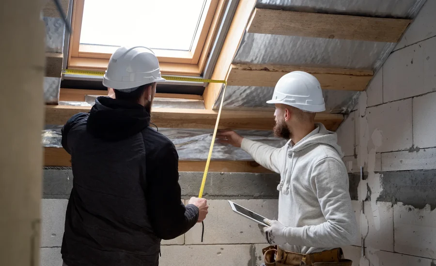 people working with helmets